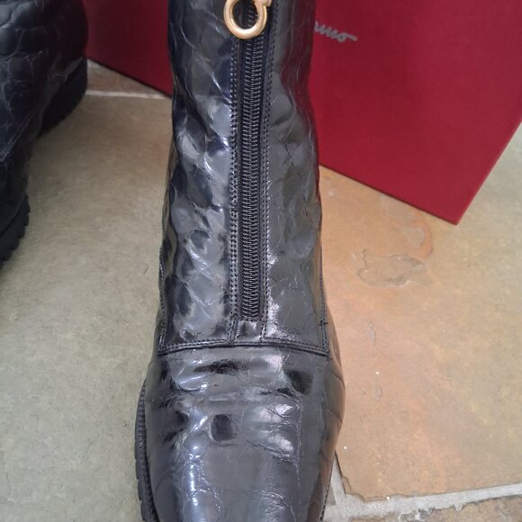 Salvatore Ferragamo Black Leather Boots - Picture 6 of 8